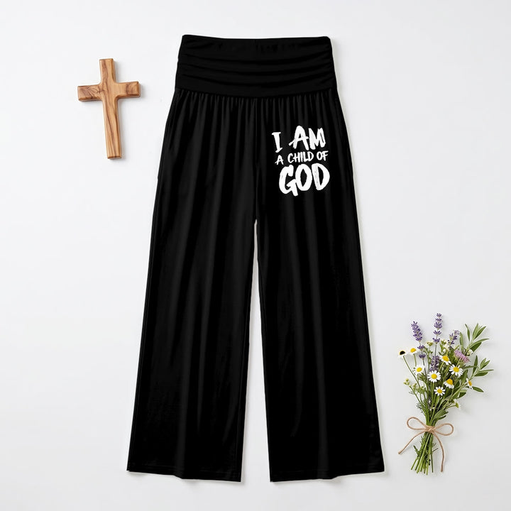 Christianartworkshop Je suis un enfant de Dieu Pantalon à jambes larges imprimé en lettres capitales à l'aide d'un pinceau grossier - Noir - US22, UK/AU26, EU54 (6XL) - image 3