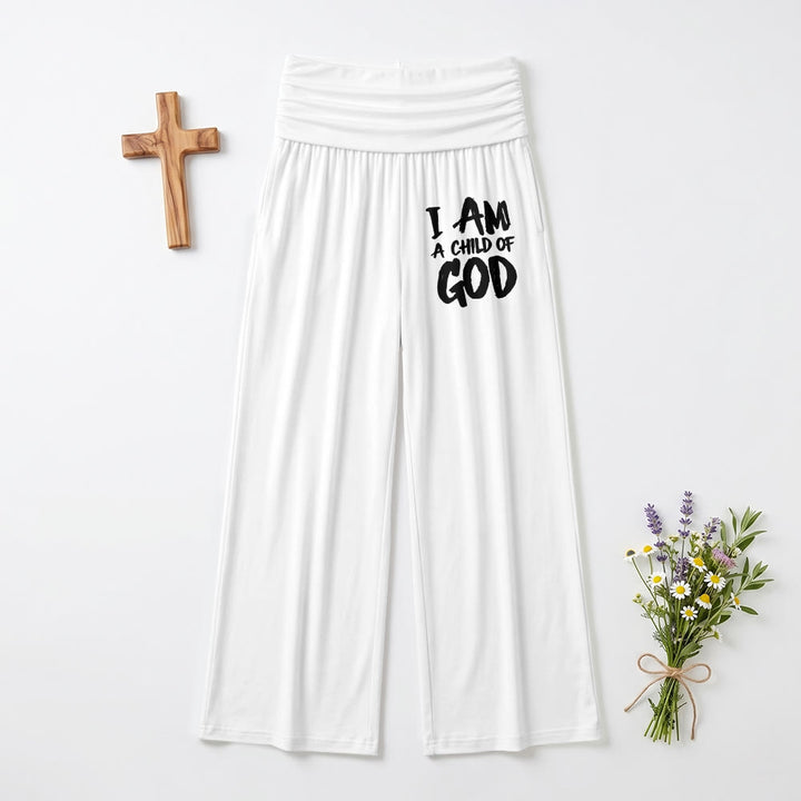 Christianartworkshop Je suis un enfant de Dieu Pantalon à jambes larges imprimé en lettres capitales à l'aide d'un pinceau grossier - Blanc - US22, UK/AU26, EU54 (6XL) - image 6