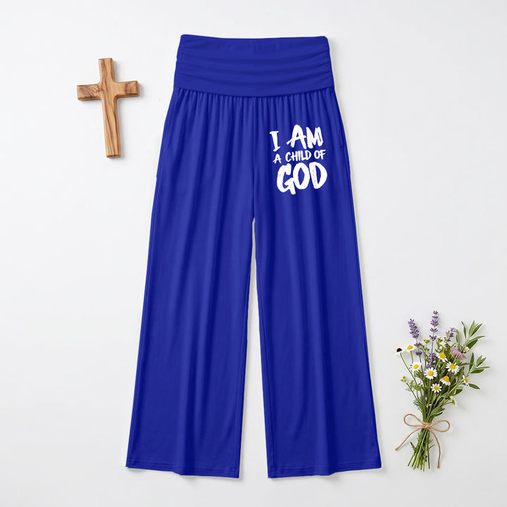 Christianartworkshop Je suis un enfant de Dieu Pantalon à jambes larges imprimé en lettres capitales à l'aide d'un pinceau grossier - Bleu - US22, UK/AU26, EU54 (6XL) - image 12