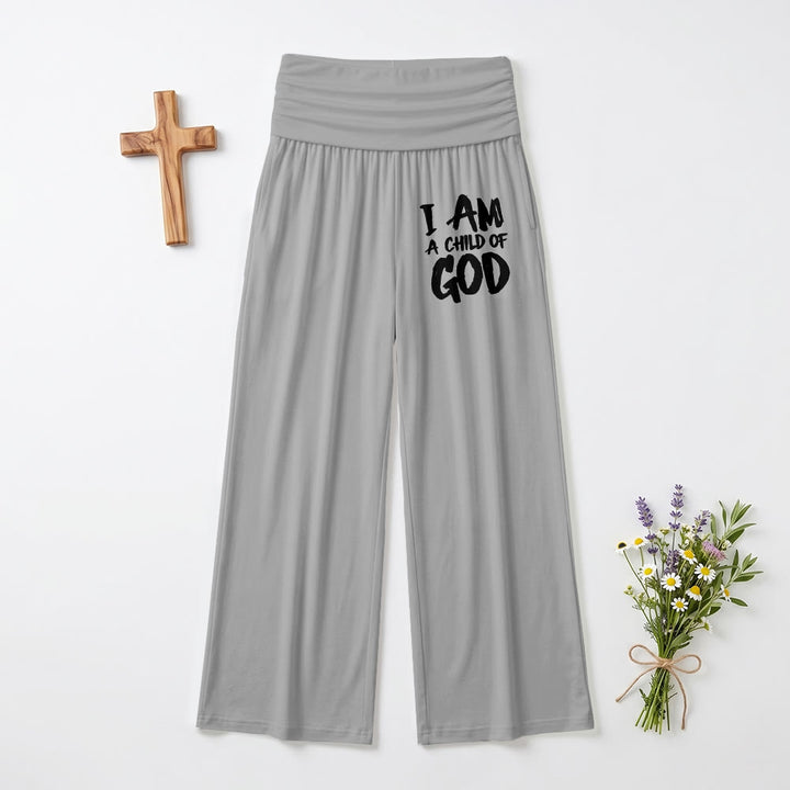 Christianartworkshop Je suis un enfant de Dieu Pantalon à jambes larges imprimé en lettres capitales à l'aide d'un pinceau grossier - Gris - US22, UK/AU26, EU54 (6XL) - image 9