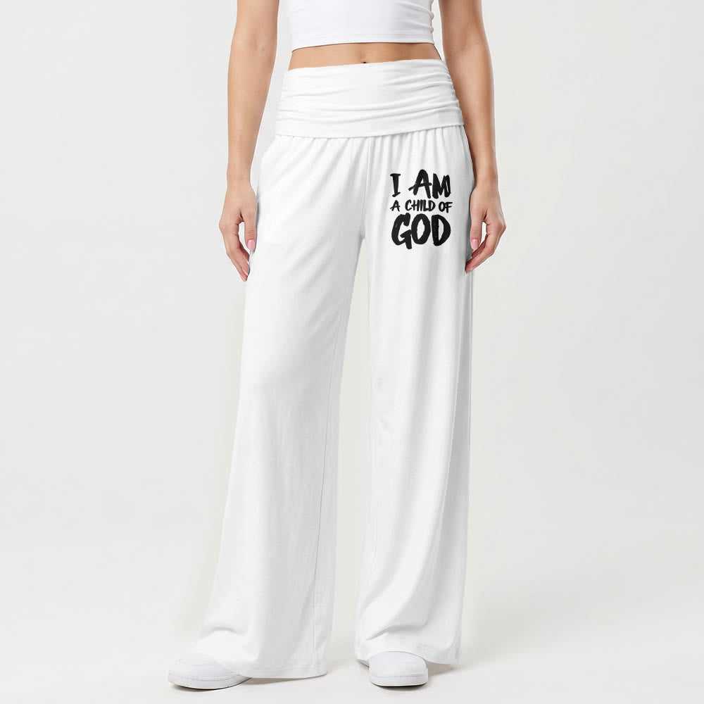 Christianartworkshop Je suis un enfant de Dieu Pantalon à jambes larges imprimé en lettres capitales à l'aide d'un pinceau grossier - image 7