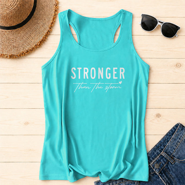 Christianartworkshop Débardeur dos nageur imprimé sur le devant, avec une inscription « STRONGER » en caractères gras vieillis, soulignée en cursive, une phrase religieuse et un petit cœur. - Menthe - 2XL - image 10