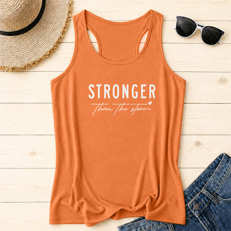 Christianartworkshop Débardeur dos nageur imprimé sur le devant, avec une inscription « STRONGER » en caractères gras vieillis, soulignée en cursive, une phrase religieuse et un petit cœur. - Orange - 2XL - image 16
