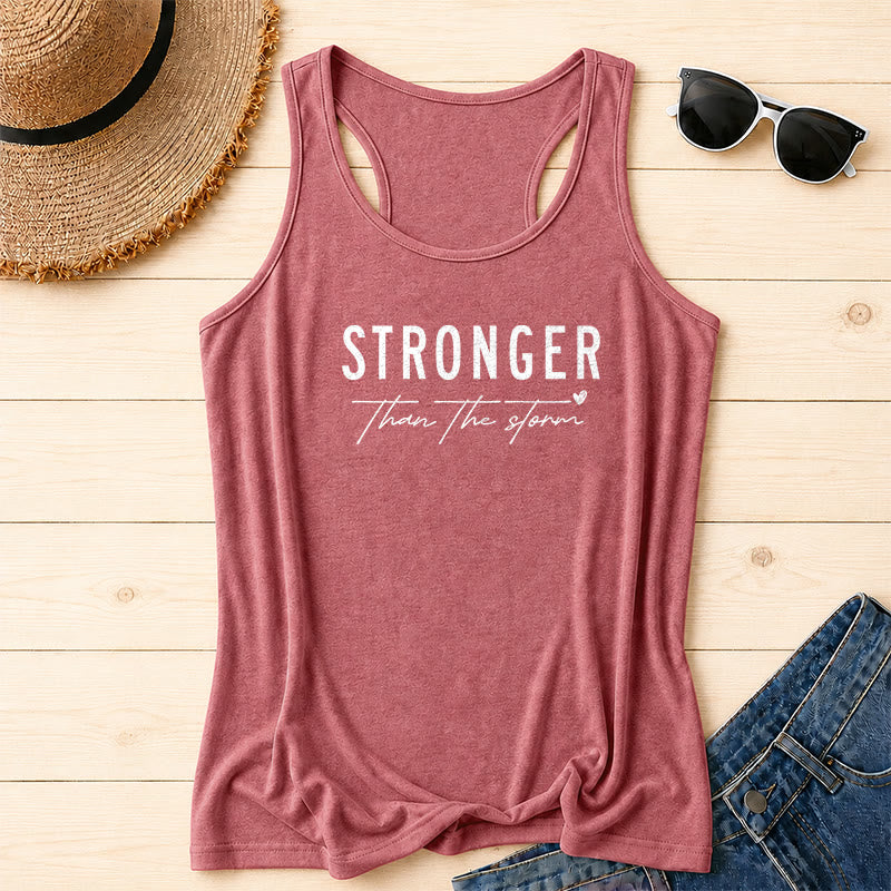 Christianartworkshop Débardeur dos nageur imprimé sur le devant, avec une inscription « STRONGER » en caractères gras vieillis, soulignée en cursive, une phrase religieuse et un petit cœur. - Rose - 2XL - image 6