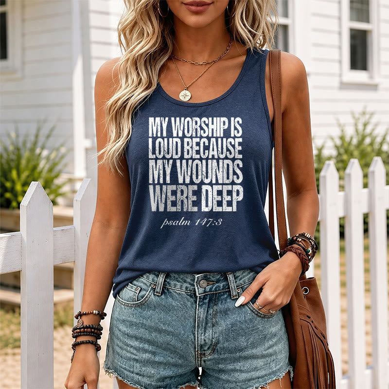 Christianartworkshop Mon adoration est bruyante car mes blessures étaient profondes Débardeur dos nageur - image 17