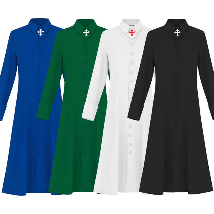 Robe de pasteure pour femme de Christianartworkshop avec col à motif de croix et silhouette féminine - image 2