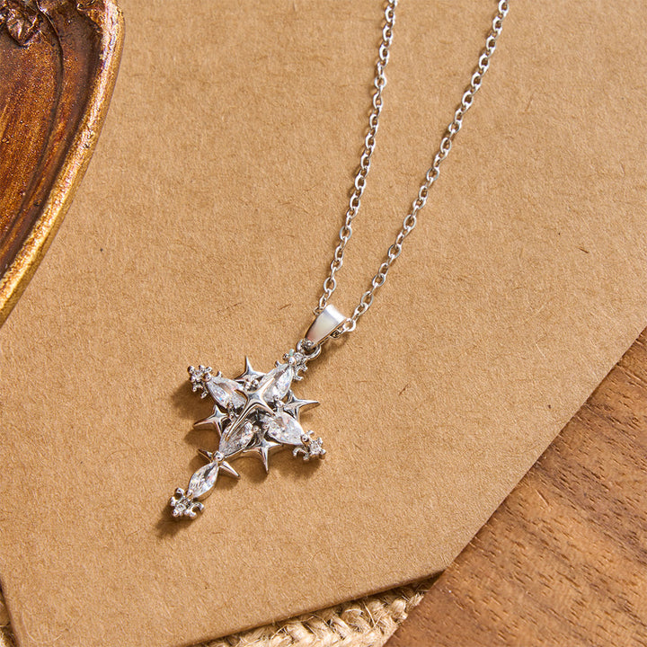 Collier pendentif croix sacrée en cristal marquise Star Accent de Christianartworkshop : emblème intemporel d’une foi céleste rayonnante - image 8