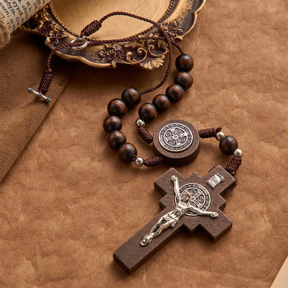 Christianartworkshop Chapelet de voiture à perles rondes, crucifix, médaille en relief de Notre-Dame : un rappel de la miséricordieuse protection divine lors de chaque voyage. - image 3