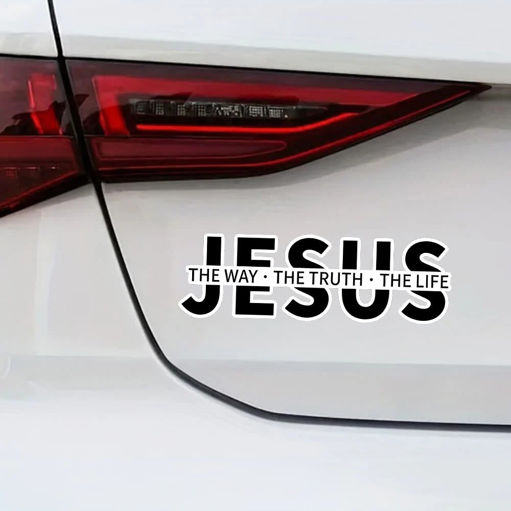 Christianartworkshop Autocollant pour vitre de voiture : « JÉSUS, le Chemin, la Vérité, la Vie » (en gras) : symbole de foi inébranlable et de protection divine - image 5