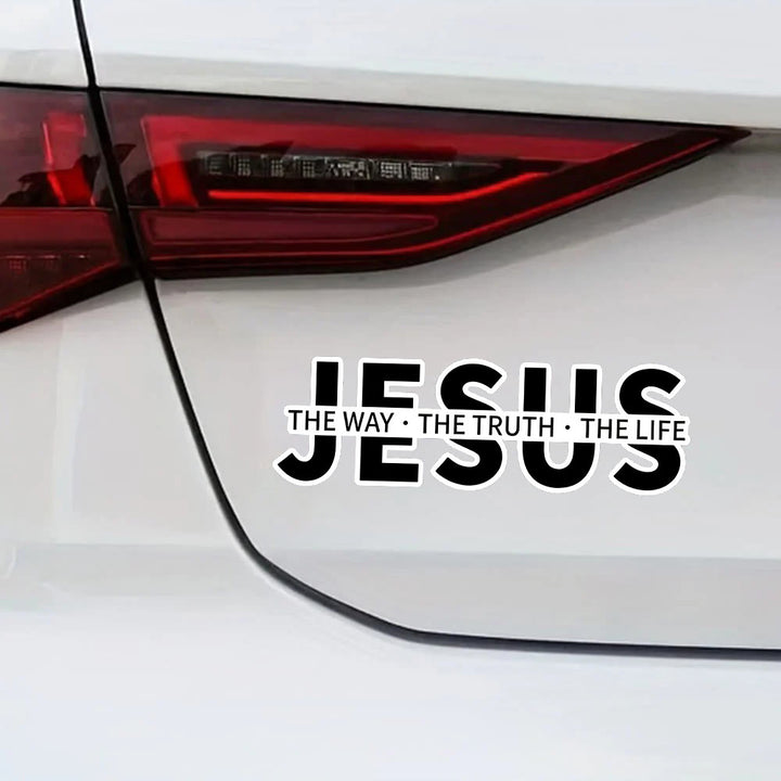 Christianartworkshop Autocollant pour vitre de voiture : « JÉSUS, le Chemin, la Vérité, la Vie » (en gras) : symbole de foi inébranlable et de protection divine - image 5