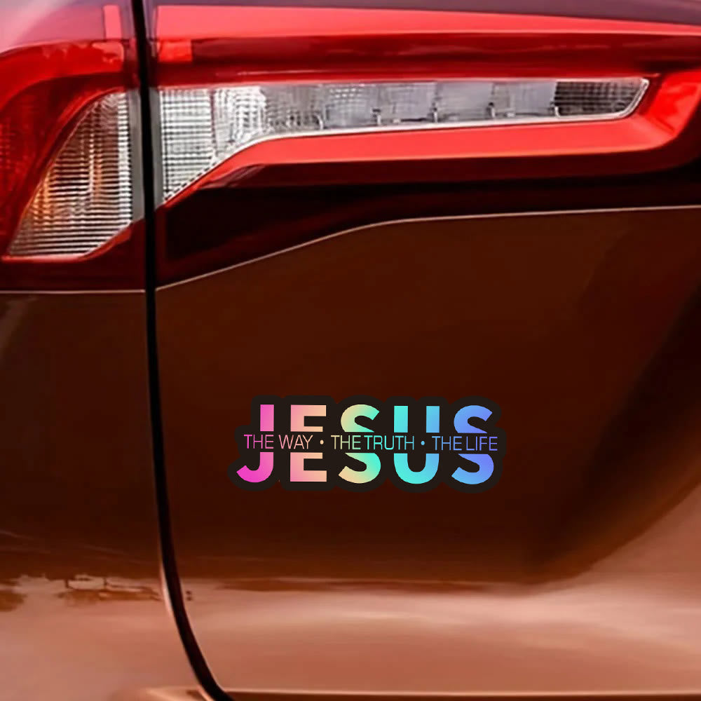 Christianartworkshop Autocollant pour vitre de voiture : « JÉSUS, le Chemin, la Vérité, la Vie » (en gras) : symbole de foi inébranlable et de protection divine - image 9