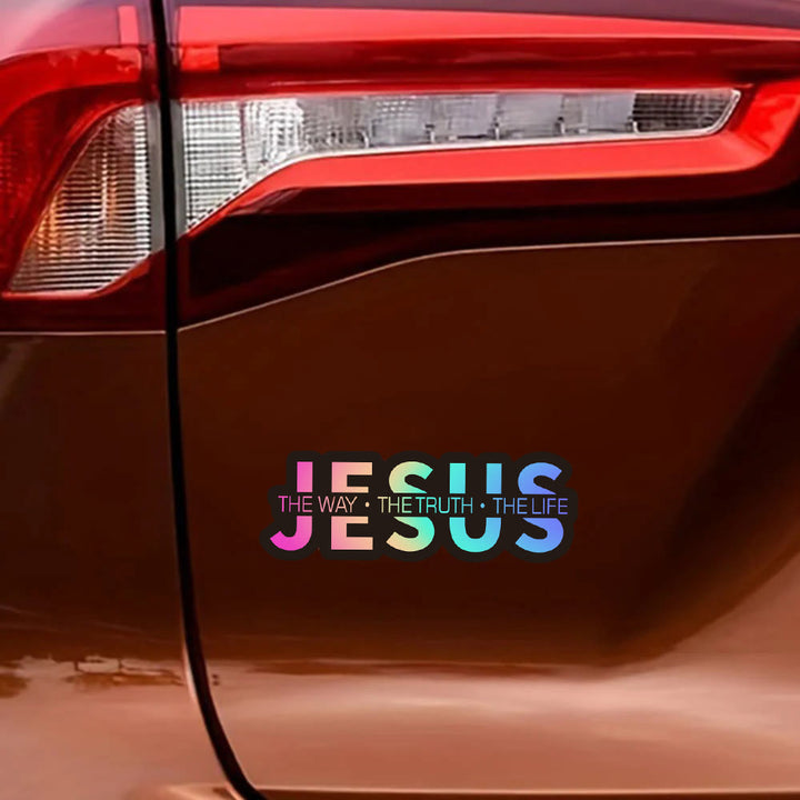 Christianartworkshop Autocollant pour vitre de voiture : « JÉSUS, le Chemin, la Vérité, la Vie » (en gras) : symbole de foi inébranlable et de protection divine - image 9