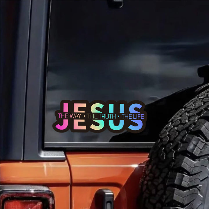 Christianartworkshop Autocollant pour vitre de voiture : « JÉSUS, le Chemin, la Vérité, la Vie » (en gras) : symbole de foi inébranlable et de protection divine - image 10