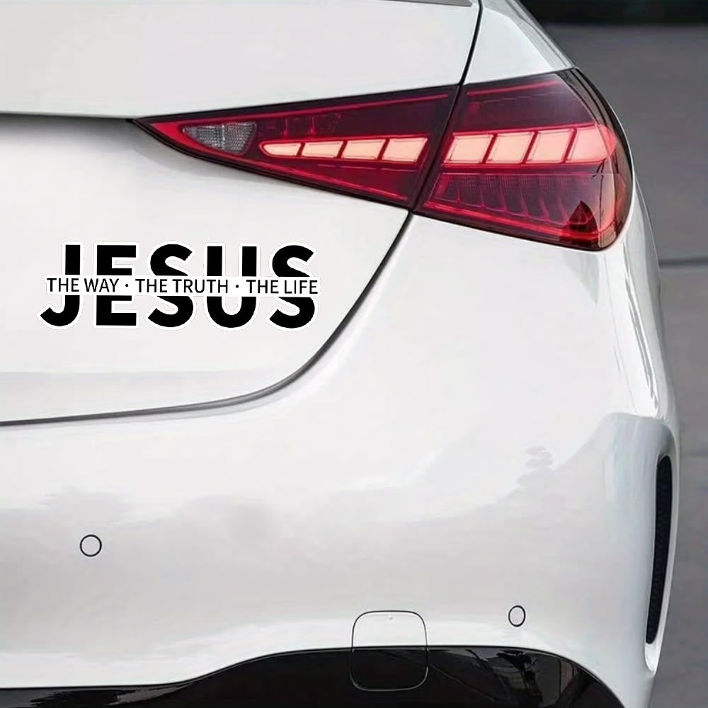 Christianartworkshop Autocollant pour vitre de voiture : « JÉSUS, le Chemin, la Vérité, la Vie » (en gras) : symbole de foi inébranlable et de protection divine - image 2