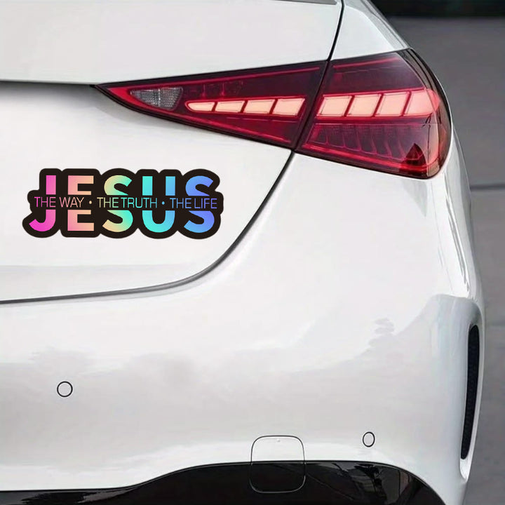 Christianartworkshop Autocollant pour vitre de voiture : « JÉSUS, le Chemin, la Vérité, la Vie » (en gras) : symbole de foi inébranlable et de protection divine - image 8
