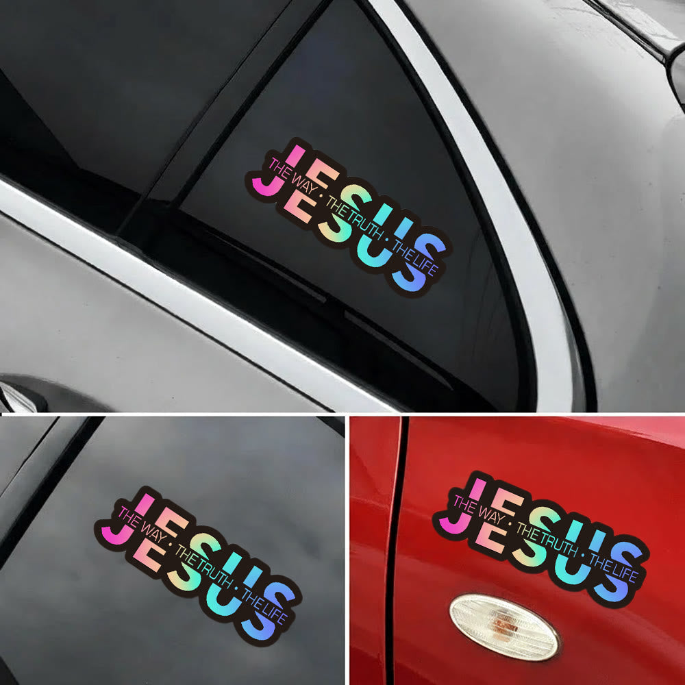 Christianartworkshop Autocollant pour vitre de voiture : « JÉSUS, le Chemin, la Vérité, la Vie » (en gras) : symbole de foi inébranlable et de protection divine - image 7