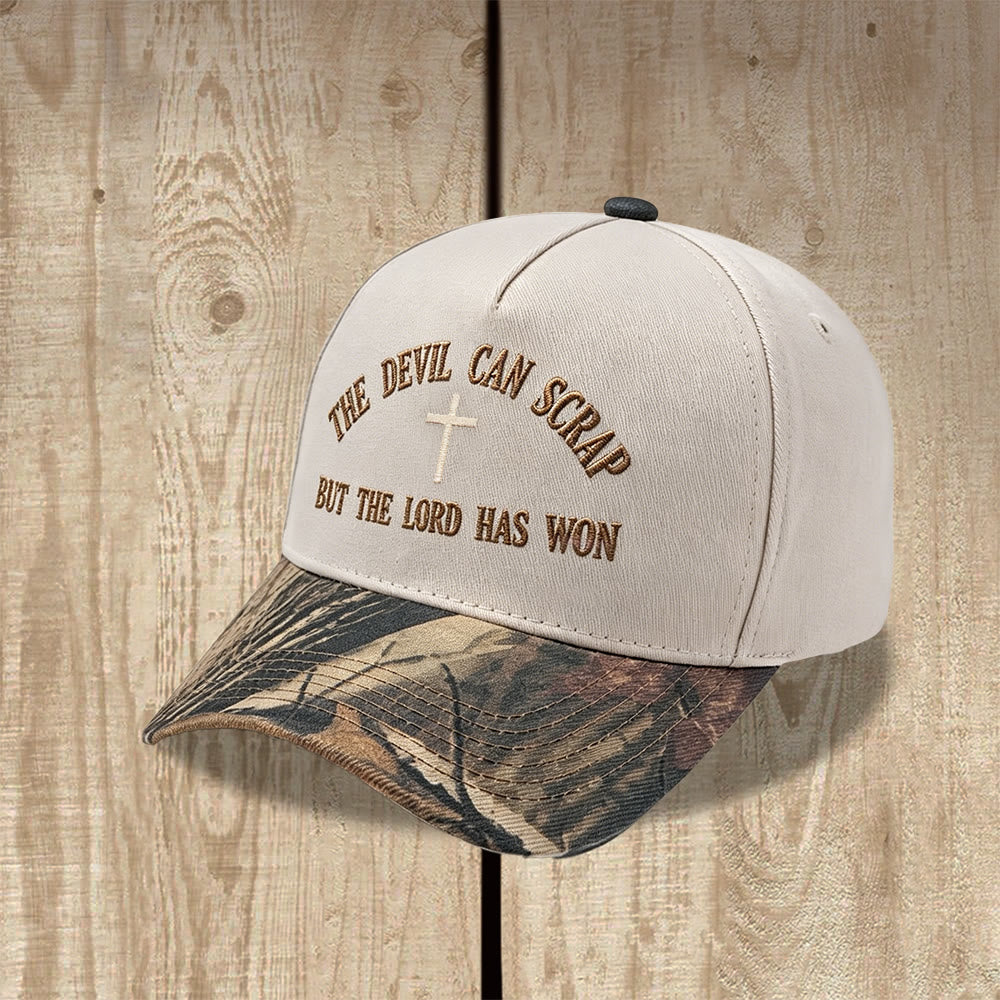 Christianartworkshop Casquette de baseball brodée avec motif de croix biblique : « LE DIABLE PEUT FUIR, MAIS LE SEIGNEUR A GAGNÉ ». - image 11