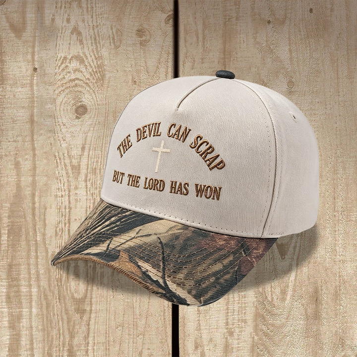 Christianartworkshop Casquette de baseball brodée avec motif de croix biblique : « LE DIABLE PEUT FUIR, MAIS LE SEIGNEUR A GAGNÉ ». - image 11