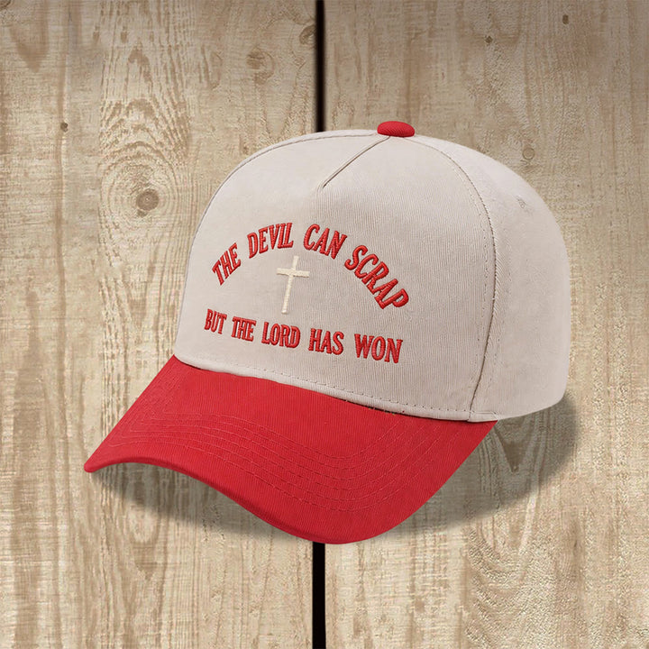 Christianartworkshop Casquette de baseball brodée avec motif de croix biblique : « LE DIABLE PEUT FUIR, MAIS LE SEIGNEUR A GAGNÉ ». - image 13