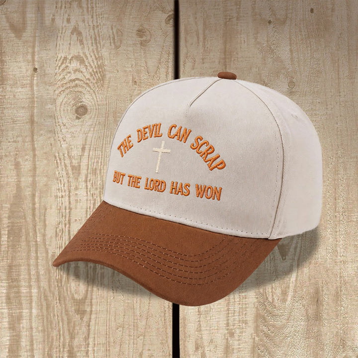 Christianartworkshop Casquette de baseball brodée avec motif de croix biblique : « LE DIABLE PEUT FUIR, MAIS LE SEIGNEUR A GAGNÉ ». - image 7
