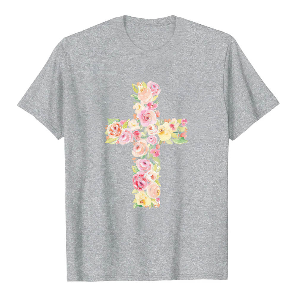 Christianartworkshop T-shirt classique à imprimé floral aquarelle croisé sur le devant - image 16