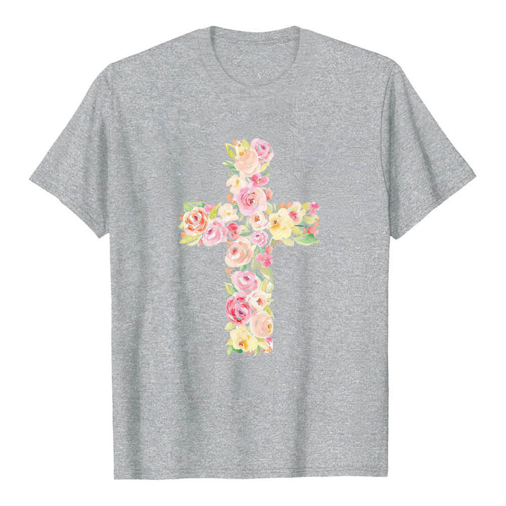 Christianartworkshop T-shirt classique à imprimé floral aquarelle croisé sur le devant - image 16