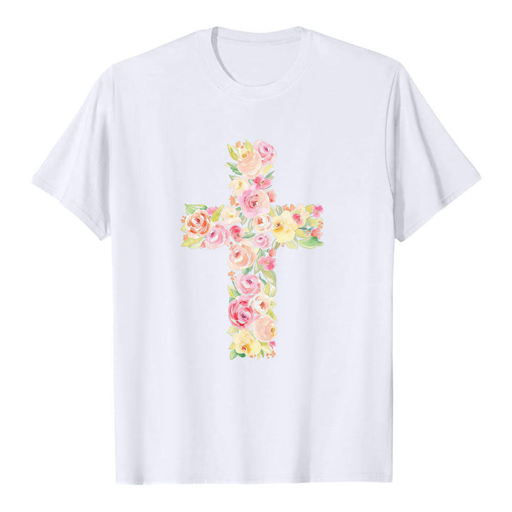 Christianartworkshop T-shirt classique à imprimé floral aquarelle croisé sur le devant - image 1