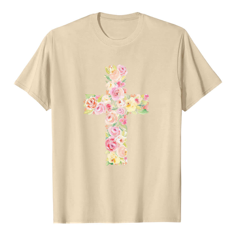 Christianartworkshop T-shirt classique à imprimé floral aquarelle croisé sur le devant - image 19