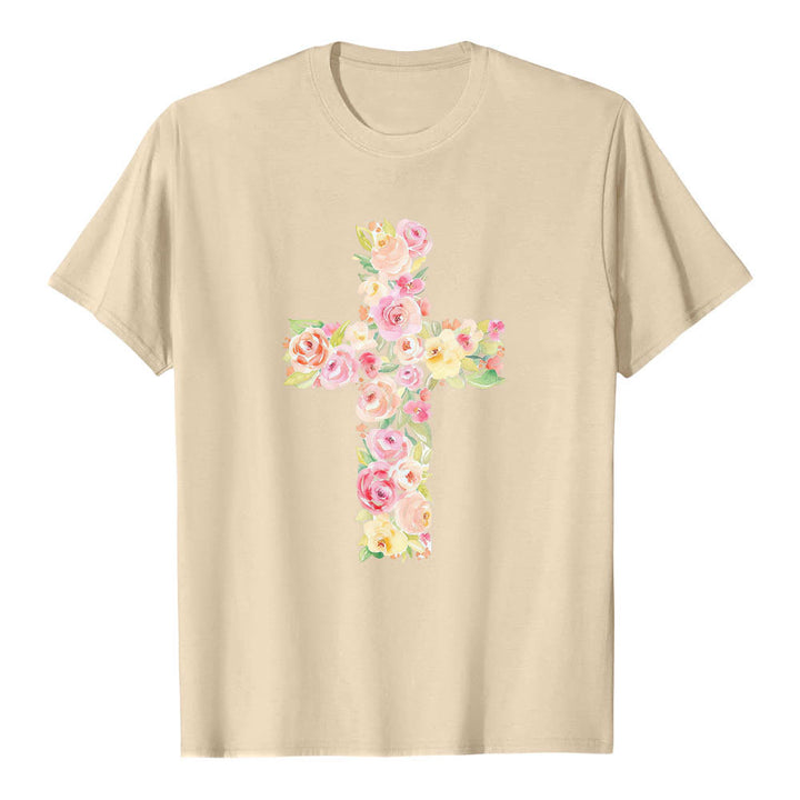 Christianartworkshop T-shirt classique à imprimé floral aquarelle croisé sur le devant - image 19