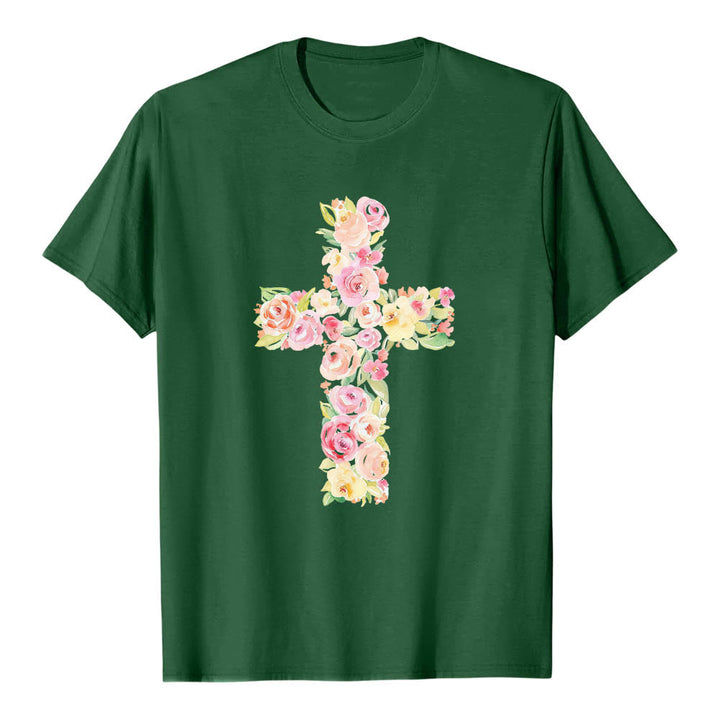 Christianartworkshop T-shirt classique à imprimé floral aquarelle croisé sur le devant - image 4