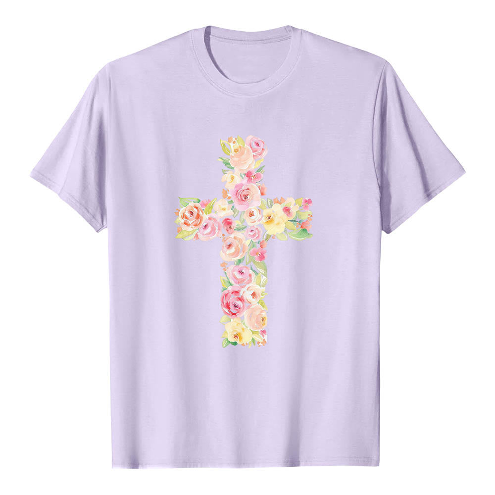 Christianartworkshop T-shirt classique à imprimé floral aquarelle croisé sur le devant - image 13
