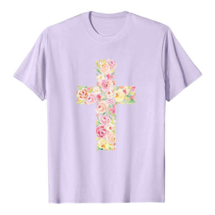 Christianartworkshop T-shirt classique à imprimé floral aquarelle croisé sur le devant - image 13