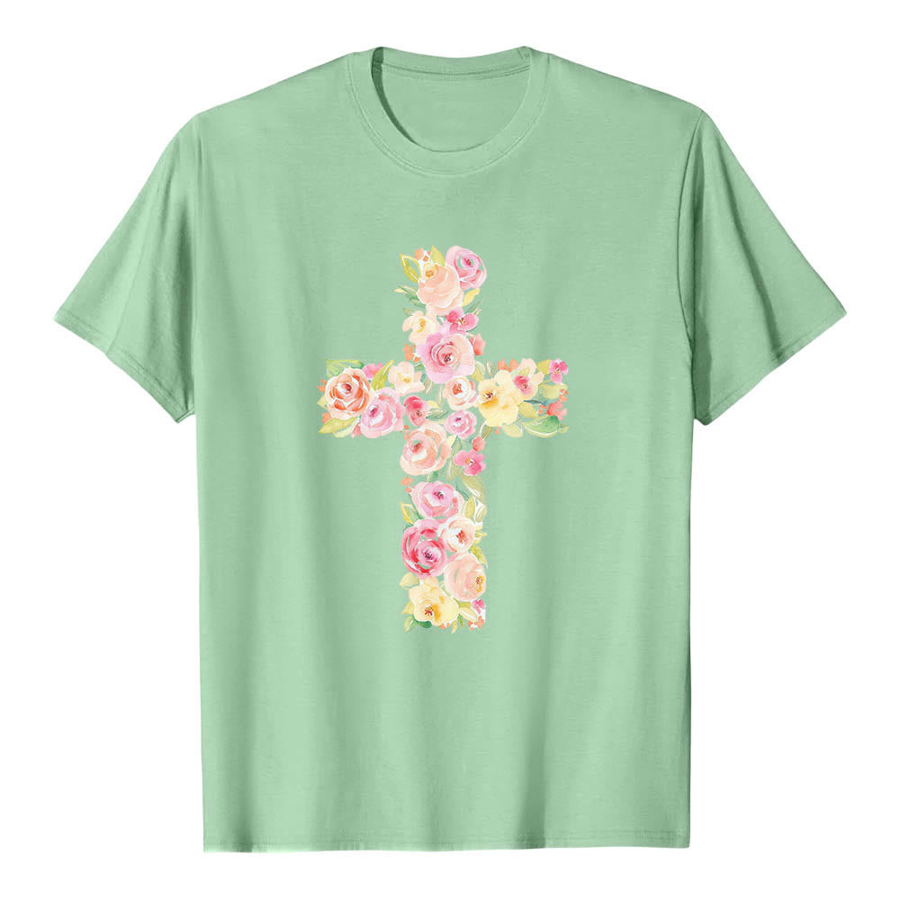 Christianartworkshop T-shirt classique à imprimé floral aquarelle croisé sur le devant - image 22