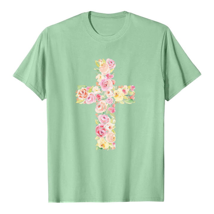 Christianartworkshop T-shirt classique à imprimé floral aquarelle croisé sur le devant - image 22