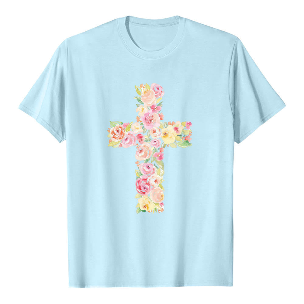 Christianartworkshop T-shirt classique à imprimé floral aquarelle croisé sur le devant - image 10