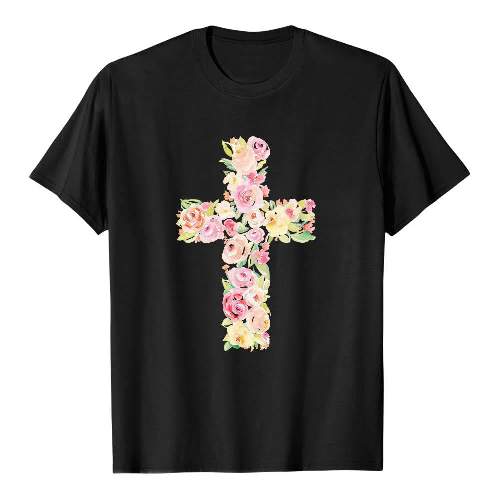 Christianartworkshop T-shirt classique à imprimé floral aquarelle croisé sur le devant - image 7