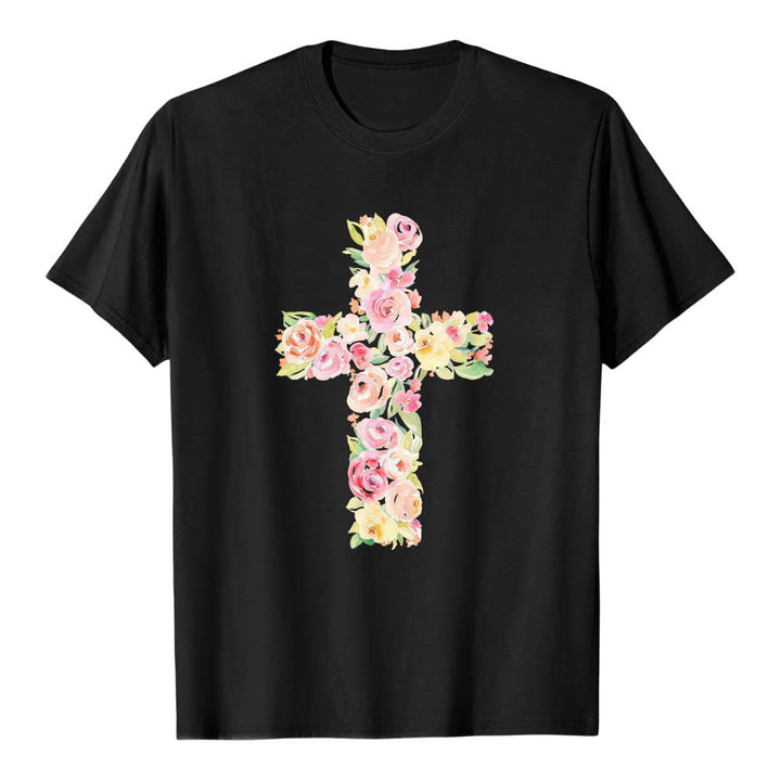 Christianartworkshop T-shirt classique à imprimé floral aquarelle croisé sur le devant - image 7