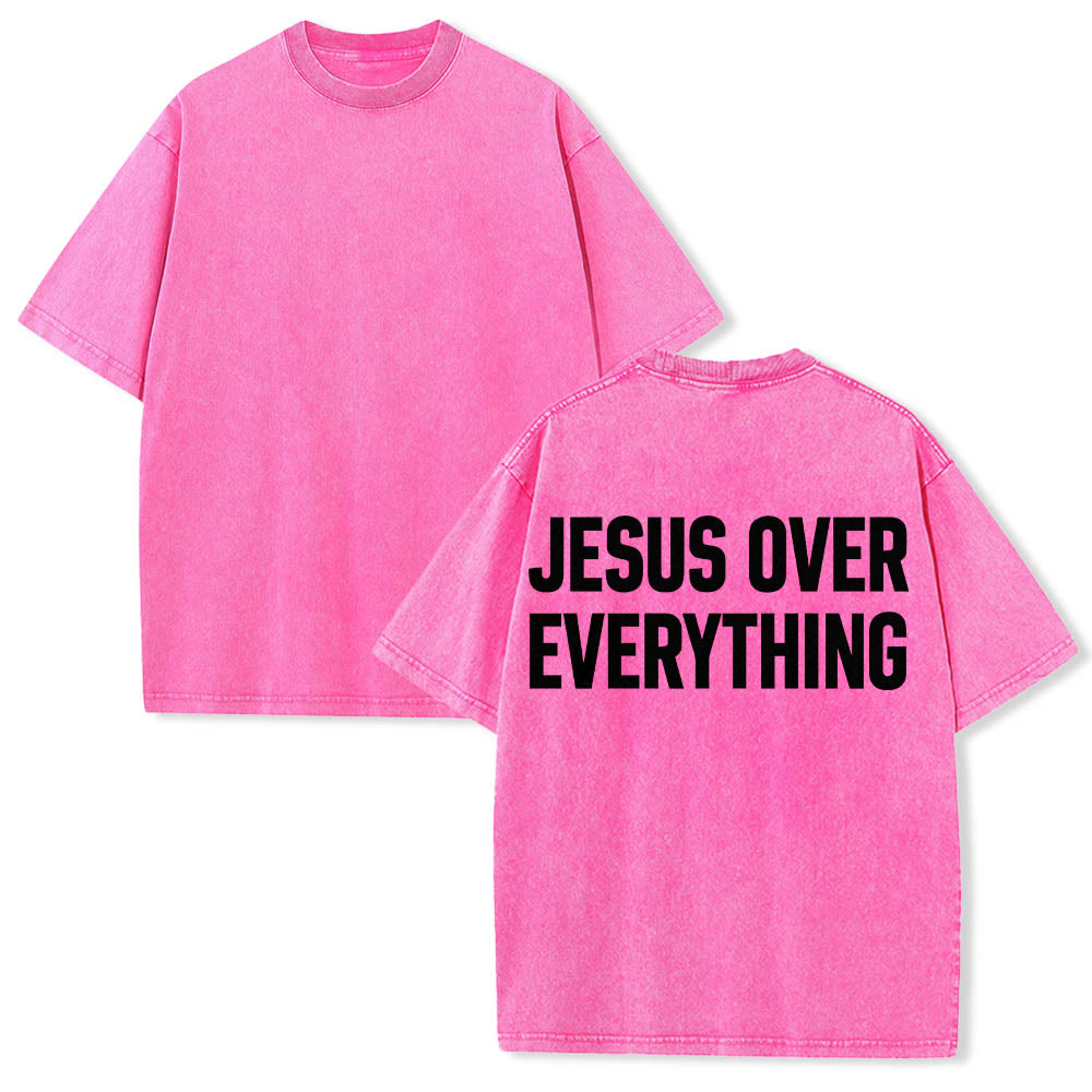 Christianartworkshop T-shirt délavé avec inscription « Jésus avant tout » en caractères gras sur deux lignes au dos - image 15