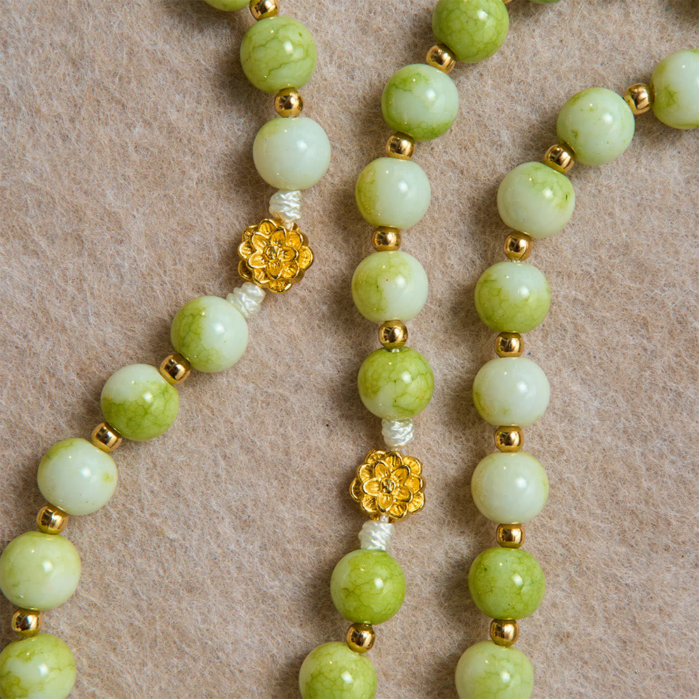 Christianartworkshop Chapelet Fresh Lotus Spacer couleur jade avec crucifix sculpté orné : emblème de pure sérénité céleste - image 6
