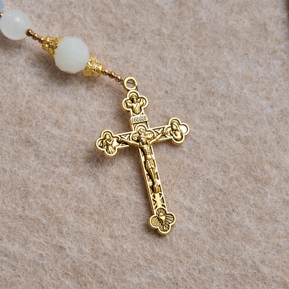 Christianartworkshop Chapelet d'été en verre à facettes avec médaillon Notre-Dame d'Aparecida - image 7