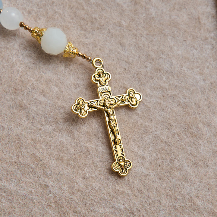 Christianartworkshop Chapelet d'été en verre à facettes avec médaillon Notre-Dame d'Aparecida - image 7