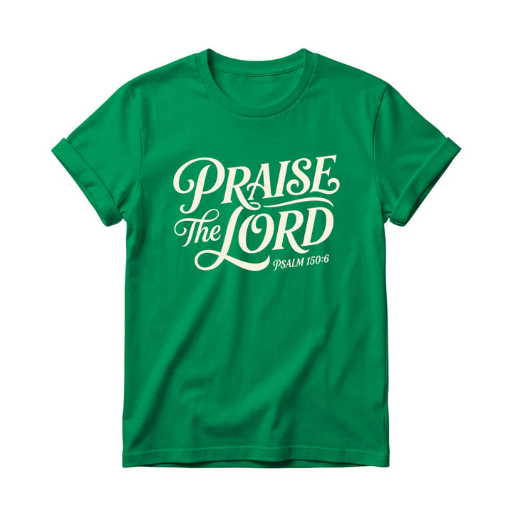 Christianartworkshop T-shirt à col rond pour femme avec inscription ornementale en lettres cursives « Louez le Seigneur Psaume 150:6 » - Vert - 4XL - image 16