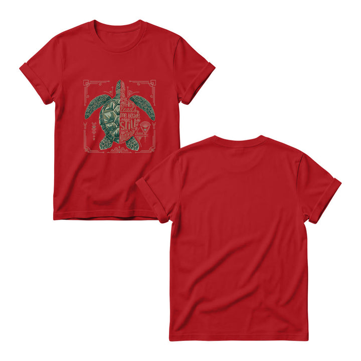 Christianartworkshop T-shirt à col rond pour femme avec bordure ornée d'une tortue marine géométrique fendue et d'une phrase dévotionnelle tirée d'un psaume - image 15