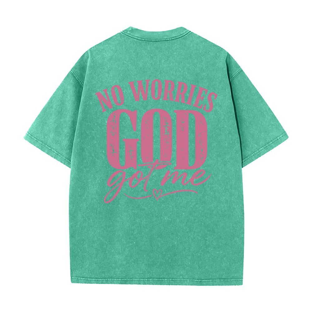 Christianartworkshop T-shirt délavé avec détail cœur et croix sur la poitrine gauche et dos. - image 11