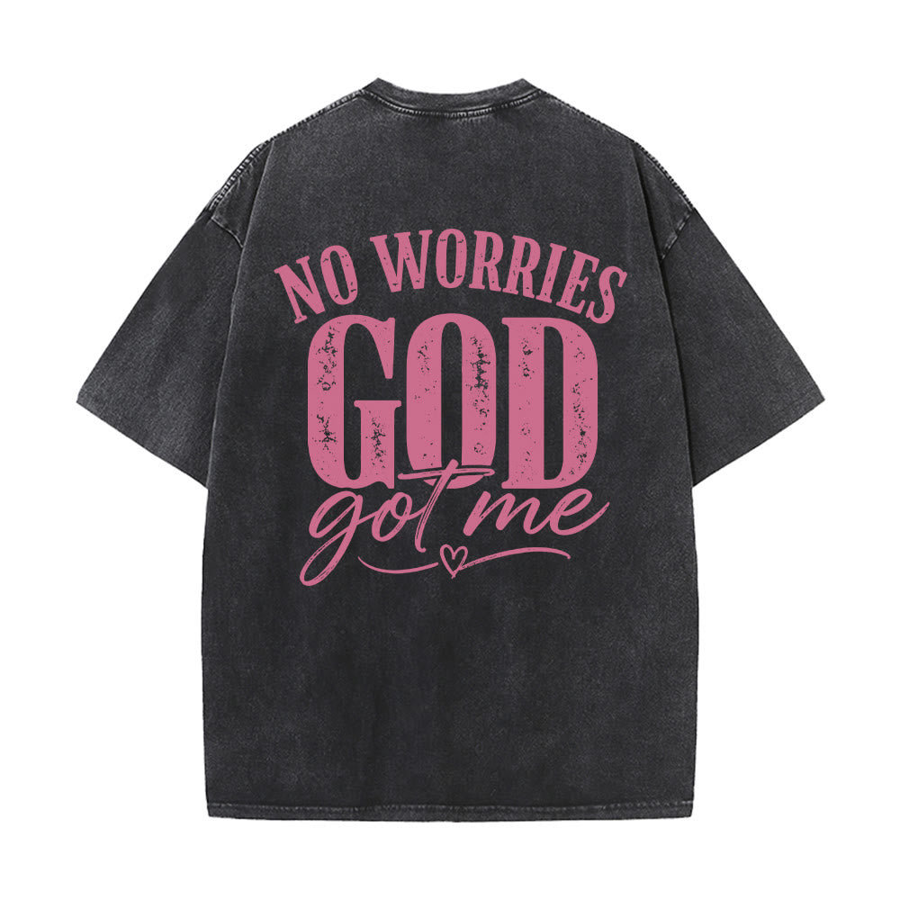 Christianartworkshop T-shirt délavé avec détail cœur et croix sur la poitrine gauche et dos. - image 14