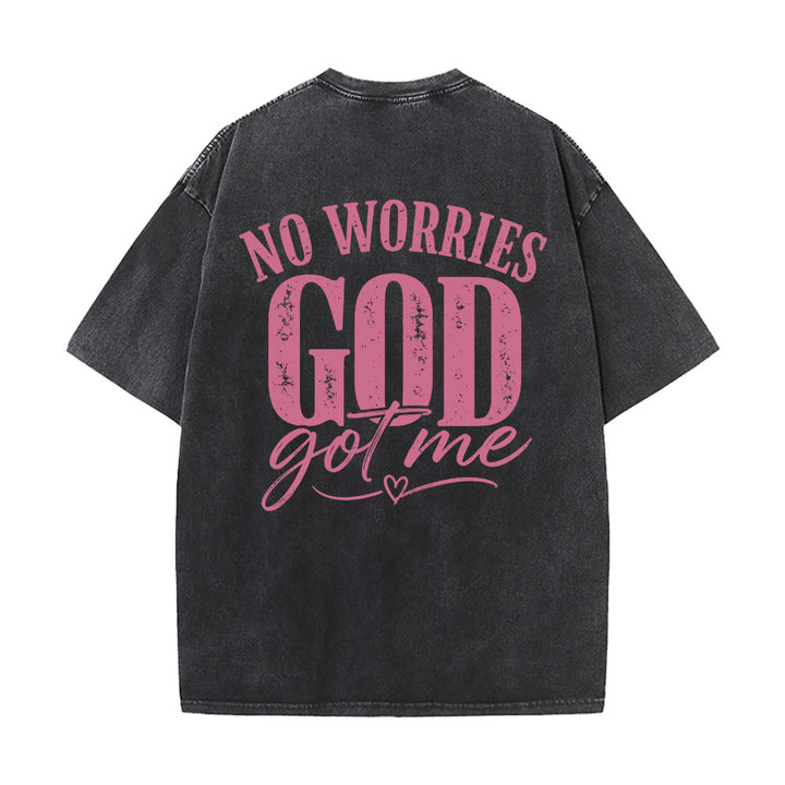 Christianartworkshop T-shirt délavé avec détail cœur et croix sur la poitrine gauche et dos. - image 14