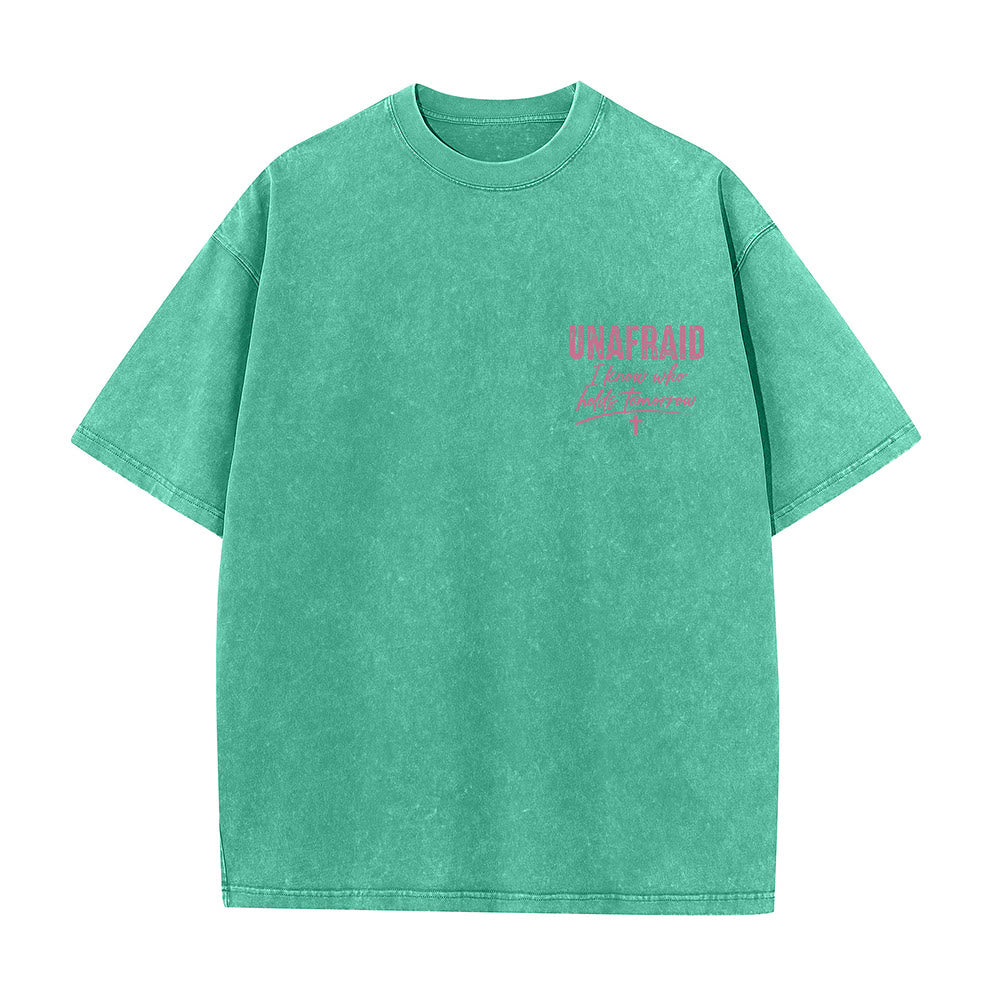 Christianartworkshop T-shirt délavé avec détail cœur et croix sur la poitrine gauche et dos. - image 10