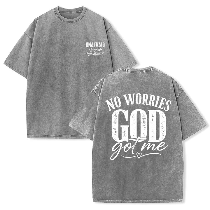 Christianartworkshop T-shirt délavé avec détail cœur et croix sur la poitrine gauche et dos. - Gris - 5XL - image 6