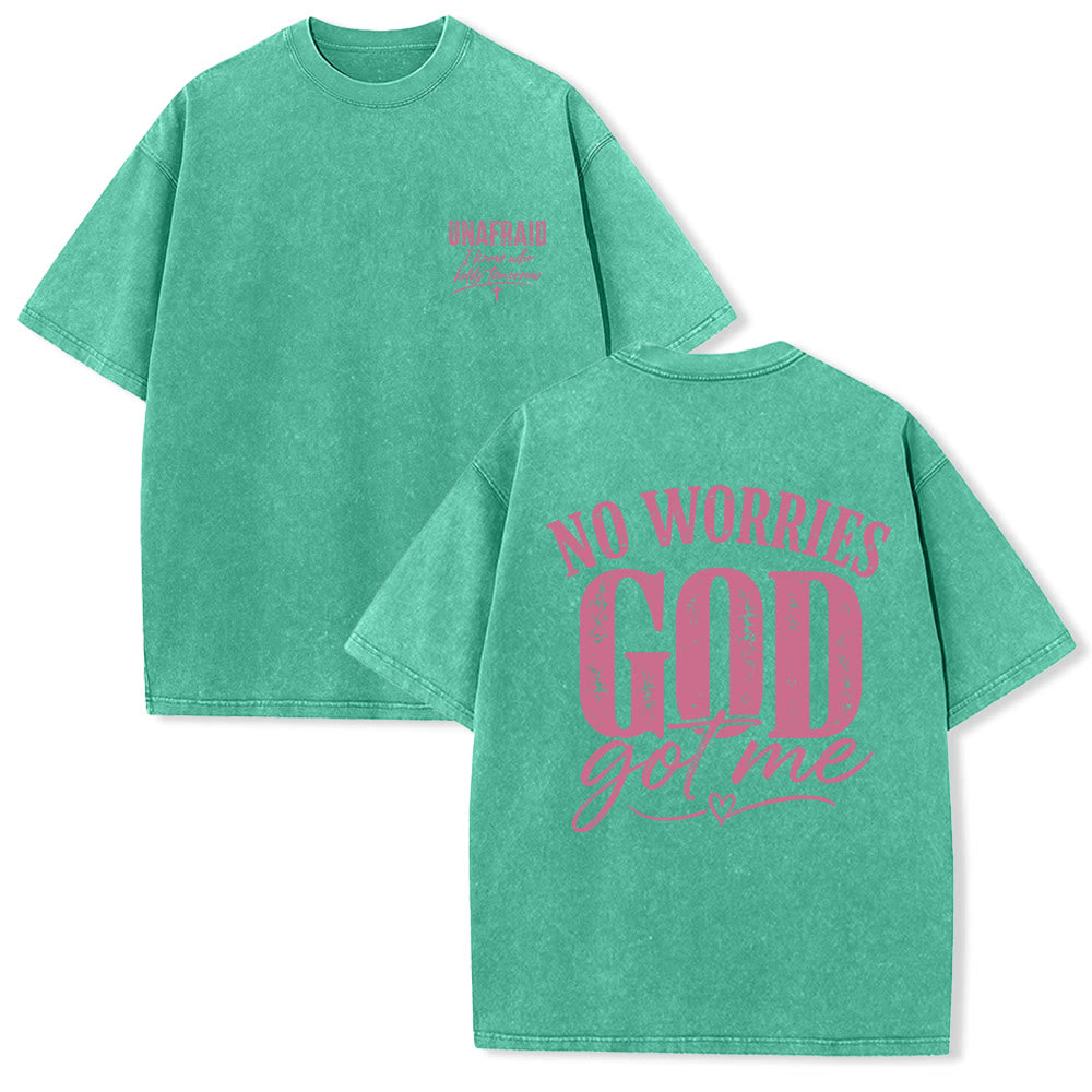 Christianartworkshop T-shirt délavé avec détail cœur et croix sur la poitrine gauche et dos. - Vert - 5XL - image 9