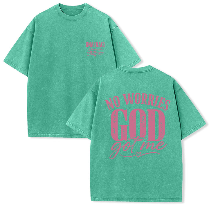Christianartworkshop T-shirt délavé avec détail cœur et croix sur la poitrine gauche et dos. - Vert - 5XL - image 9